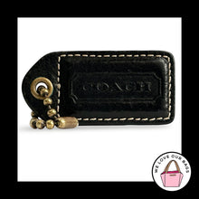 Load image into Gallery viewer, 65th Anniversary COACH Y2K VINTAGE Hang Tag 2.5" Black Leather Bag Charm Fob
