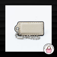 Load image into Gallery viewer, 2&quot; Medium COACH CREAM IVORY PATENT LEATHER NICKEL FOB BAG CHARM KEYCHAIN HANGTAG
