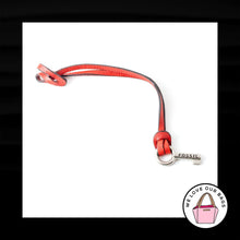 Load image into Gallery viewer, FOSSIL Red LEATHER STRAP Loop Silver Nickel Fob Bag Charm Keychain Hang Tag
