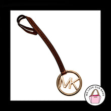 Load image into Gallery viewer, MICHAEL KORS BROWN LEATHER STRAP GOLD BRASS KEY FOB BAG CHARM KEYCHAIN HANG TAG
