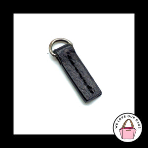 Vintage COACH ZIPPER PULL Black Leather Strap Nickel Purse Bag Wallet Wristlet