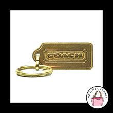 Load image into Gallery viewer, RARE VINTAGE COACH Thick Gold Brass Metal Hang Tag Key Fob Bag Charm Keychain
