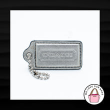 Load image into Gallery viewer, 2.5&quot; Large COACH SILVER METALLIC LEATHER NICKEL FOB BAG CHARM KEYCHAIN HANG TAG
