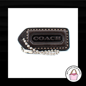 2" Medium VINTAGE COACH Dark Brown Leather Key Fob Bag Charm Keychain Hang Tag