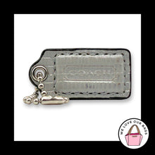 Load image into Gallery viewer, COACH HANG TAG 1.5" Bag Charm Keychain Fob Silver Exotic Snakeskin Leather Small
