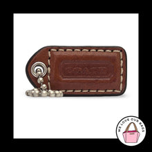 Load image into Gallery viewer, COACH Y2K VINTAGE Hang Tag 1.5" Whiskey Brown Leather Bag Charm Keychain Fob
