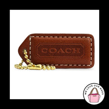 Load image into Gallery viewer, COACH Y2K VINTAGE Hang Tag 2" British Tan Brown Leather Bag Charm Fob Brass
