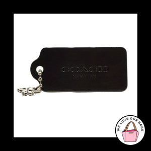 New Large COACH NEW YORK Gunmetal Gray Metal Fob Bag Charm Keychain Hang Tag