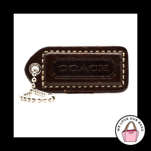 2" Y2K VINTAGE COACH Mahogany Brown Leather Key Fob Bag Charm Keychain Hang Tag
