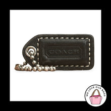 Load image into Gallery viewer, COACH Y2K VINTAGE Hang Tag 1.5" Black Leather Bag Charm Keychain Fob Small
