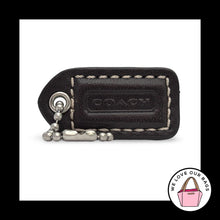 Load image into Gallery viewer, COACH Y2K VINTAGE Hang Tag 1.5" Brown Leather Nickel Bag Charm Keychain Fob
