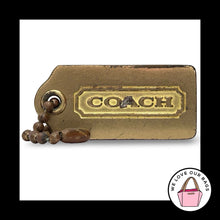 Load image into Gallery viewer, VINTAGE Y2K COACH 2.25" Brushed Gold Brass Metal Fob Bag Charm Keychain Hang Tag
