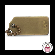 Load image into Gallery viewer, VINTAGE Y2K COACH 2.25" Brushed Gold Brass Metal Fob Bag Charm Keychain Hang Tag
