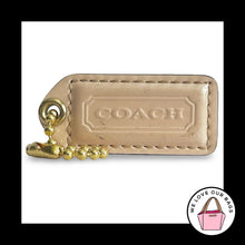 Load image into Gallery viewer, COACH Y2K VINTAGE Hang Tag 2" Beige Patent Leather Bag Charm Keychain Fob Brass
