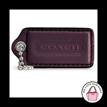 Load image into Gallery viewer, COACH HANG TAG 2.5" Purple Smooth Leather Bag Charm Keychain Fob Nickel Large
