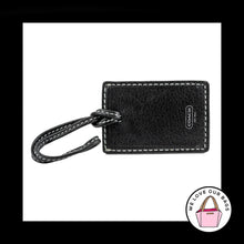 Load image into Gallery viewer, COACH Black LEATHER LUGGAGE ID Strap Loop Key Fob Bag Charm Keychain Hang Tag
