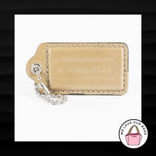 Load image into Gallery viewer, 3&quot; Large COACH MUTED GOLD PATENT LEATHER NICKEL FOB BAG CHARM KEYCHAIN HANG TAG
