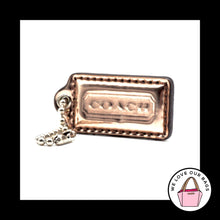 Load image into Gallery viewer, Limited Ed COACH MIRRORED 2&quot; Pink Leather Nickel Fob Bag Charm Keychain Hang Tag
