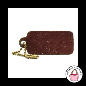 2.25" COACH VINTAGE LEATHERWARE Red Brass Fob Bag Charm Keychain Hang Tag