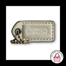 Load image into Gallery viewer, COACH Y2K VINTAGE Hang Tag 1.5" Beige Suede Brown Leather Bag Charm Keychain Fob
