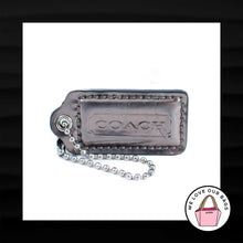 Load image into Gallery viewer, 2&quot; Medium COACH SILVER MIRRORED LEATHER NICKEL FOB BAG CHARM KEYCHAIN HANG TAG
