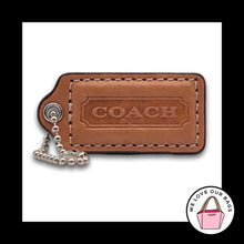 Load image into Gallery viewer, COACH HANG TAG Bag Charm Keychain Fob Saddle Brown Leather Nickel 2" Medium
