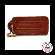 Load image into Gallery viewer, 2.25" COACH VINTAGE British Tan Brown Leather Key Fob Bag Charm Keychain HangTag
