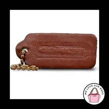 Load image into Gallery viewer, 2.25" COACH VINTAGE British Tan Brown Leather Key Fob Bag Charm Keychain HangTag
