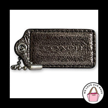 Load image into Gallery viewer, COACH POPPY HANG TAG 2.5" Gray Bronze Crackle Leather Bag Charm Keychain Fob
