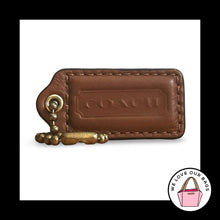 Load image into Gallery viewer, COACH HANG TAG 2" Brown Smooth Leather Bag Charm Keychain Fob Brass Medium
