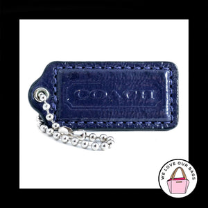 2.25" Medium COACH Purple PATENT LEATHER Nickel Fob Bag Charm Keychain Hang Tag