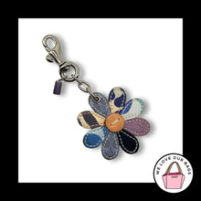 Load image into Gallery viewer, VINTAGE Y2K COACH Daisy Patchwork Denim Keychain Leather Fob Bag Charm Hang Tag
