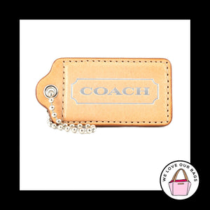 3" COACH 70th ANNIVERSARY Natural Saddle Leather Fob Bag Charm Keychain Hang Tag