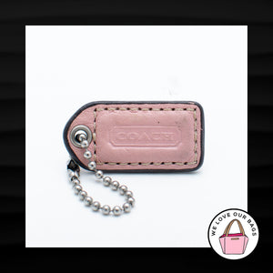 1.5" Small COACH LIGHT PINK LEATHER NICKEL FOB CHARM KEYCHAIN HANG TAG WRISTLET