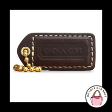 Load image into Gallery viewer, COACH Y2K VINTAGE Hang Tag 2" Mahogany Brown Leather Bag Charm Keychain Fob

