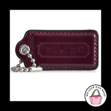 Load image into Gallery viewer, COACH HANG TAG 2.5" Burgundy Dark Red Patent Leather Bag Charm Keychain Fob
