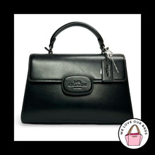 Load image into Gallery viewer, COACH ELIZA Top Handle Bag Satchel Black Smooth Leather Gunmetal CT852
