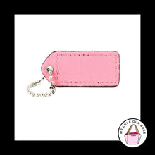 Load image into Gallery viewer, 2&quot; Medium COACH Pink Suede Leather Nickel Key Fob Bag Charm Keychain Hang Tag
