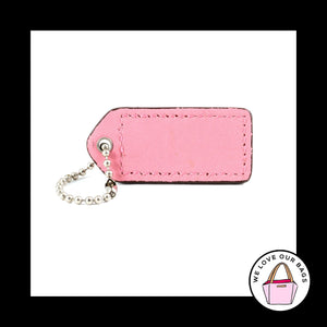 2" Medium COACH Pink Suede Leather Nickel Key Fob Bag Charm Keychain Hang Tag