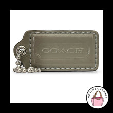 Load image into Gallery viewer, COACH HANG TAG 2.5" Army Green Patent Leather Gray Bag Charm Keychain Fob Large

