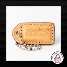 Load image into Gallery viewer, 1.5&quot; Small COACH LIGHT SADDLE BROWN LEATHER FOB CHARM KEYCHAIN HANG TAG WRISTLET
