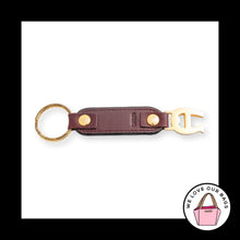 Load image into Gallery viewer, Y2K Vintage ETIENNE AIGNER Keychain Gold Brass Brown Leather Bag Charm Tag Fob
