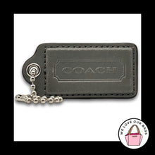 Load image into Gallery viewer, COACH HANG TAG Bag Charm Keychain Fob Dark Grey Gray Leather Nickel 2.5" Large
