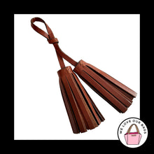 Load image into Gallery viewer, COACH LEGACY Cognac Brown Leather Tassel Strap Bag Charm Hang Tag Keychain Fob
