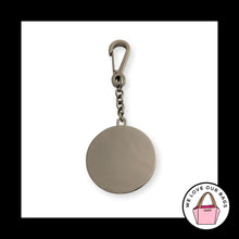 Load image into Gallery viewer, BEBE Hang Tag Large Round Black Gunmetal Chain Clip Bag Charm Keychain Fob
