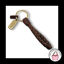 Load image into Gallery viewer, New VINTAGE COACH Braided Brown Leather Strap KeyFob Bag Charm Keychain Tag 7204
