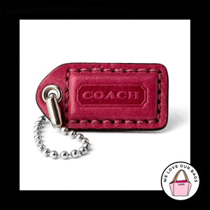 1.5" Small COACH PINK LEATHER Nickel Key Fob Bag Charm Keychain Hang Tag