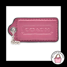 Load image into Gallery viewer, COACH HANG TAG 2.5" Dark Pink Mauve Patent Leather Bag Charm Keychain Fob Large
