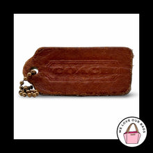Load image into Gallery viewer, 2.25" COACH VINTAGE British Tan Brown Leather Key Fob Bag Charm Keychain HangTag
