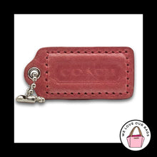 Load image into Gallery viewer, COACH HANG TAG Bag Charm Keychain Fob Pink Leather Nickel 2" Medium
